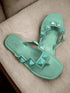 Womens Teal Stud Flats